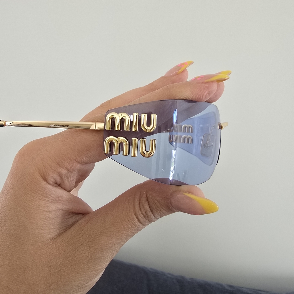 Miu Miu A51s Blue and Gold Sunglasses - Picture 7 of 11